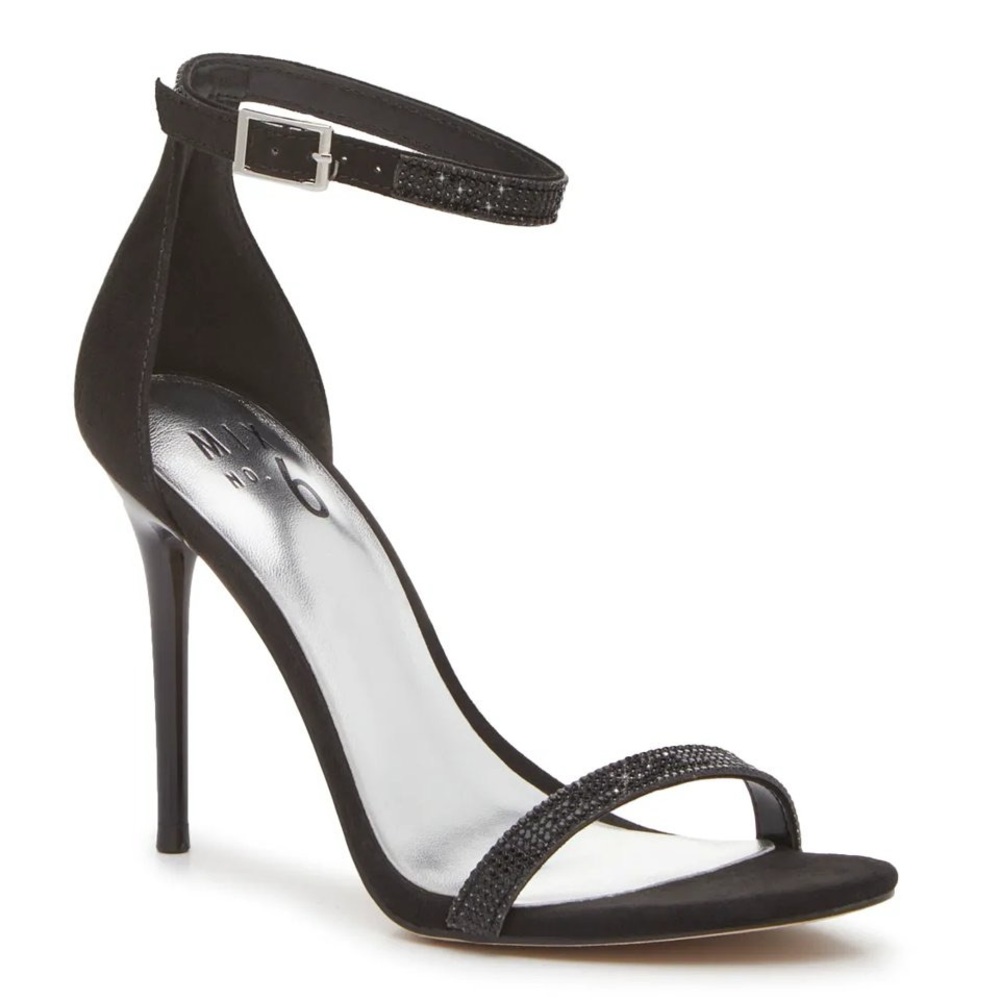 Mix No. 6 Egly Black w/ Sequins Sandal Stiletto Heel Size 11